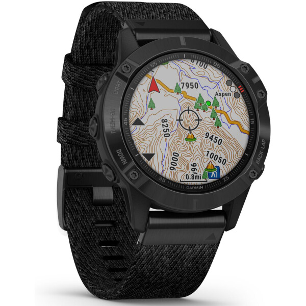 

Garmin Fenix 6 Sapphire Black DLC with Heathered Black Nylon Band (010-02158-17)