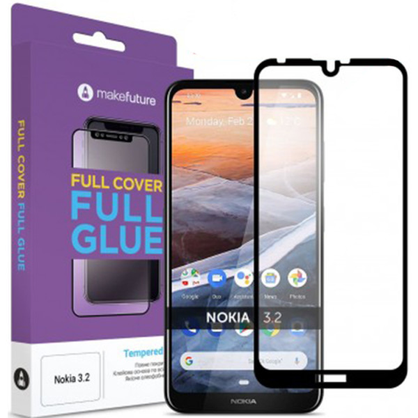 

Защитное стекло MakeFuture Full Cover Full Glue Black для Nokia 3.2