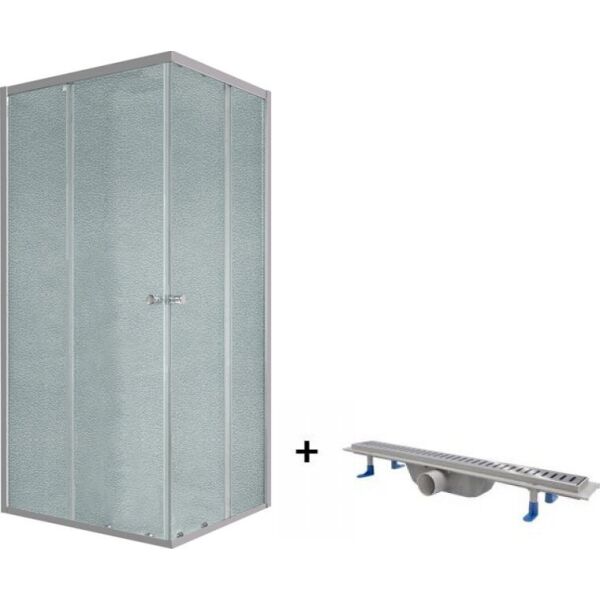 

Душевая кабина Q-tap Presto Pear 90x90 CRM1099SP5,без поддона+Q-tap Dry FA304-600 линейный трап с сухим затвором 600мм