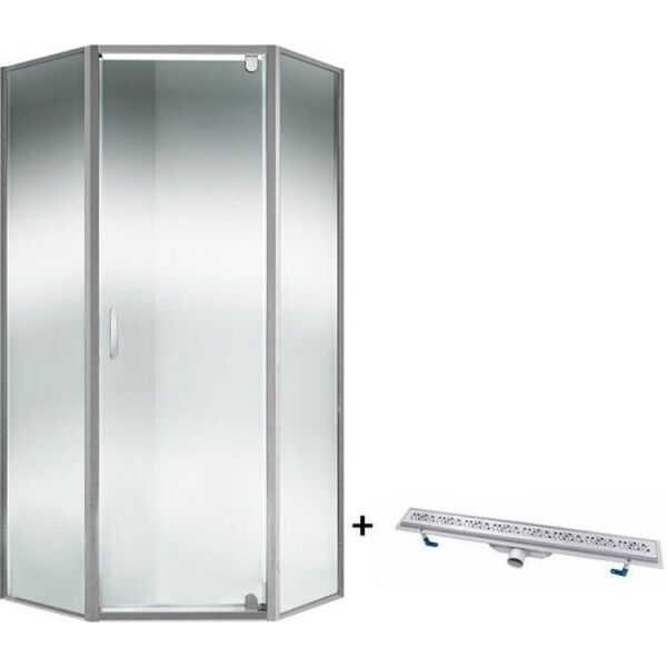

Душевая кабина Q-tap Leo Clear 90x90 CRM10995AC6,без поддона+Q-tap Dry FC304-800 Линейный трап с сухим затвором 800мм