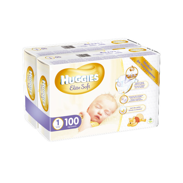 

Huggies Elite Soft Newborn 1 (2-5 кг), 100 шт.