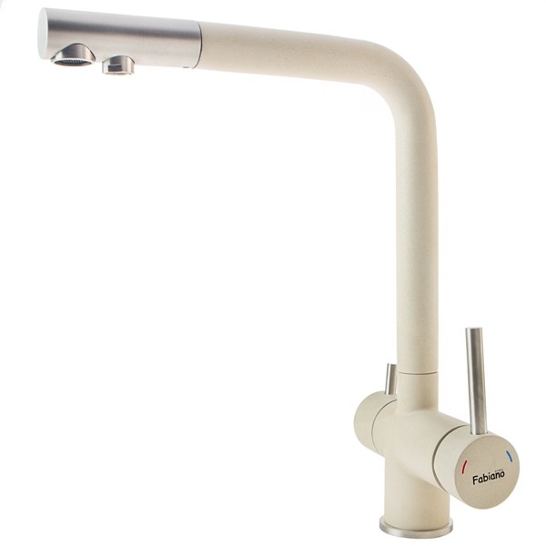 

Смеситель для кухни Fabiano FKM 31.7 S/Steel Cream кремовый