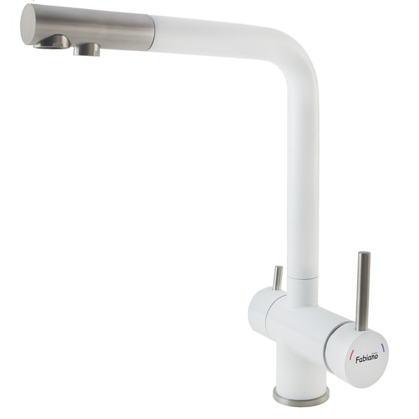 

Смеситель для кухни Fabiano FKM 31.7 S/Steel Alpine White белый