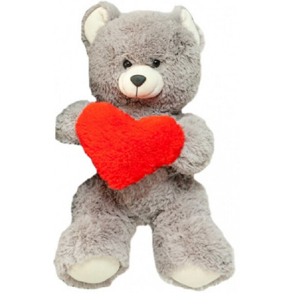 

Плюшевый мишка Фрэнк 65 см Teddy Boom серый с красным сердцем