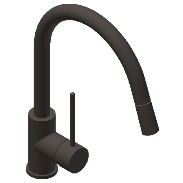 

Смеситель для кухни Genebre Tau Black со сливом, FRV6120741