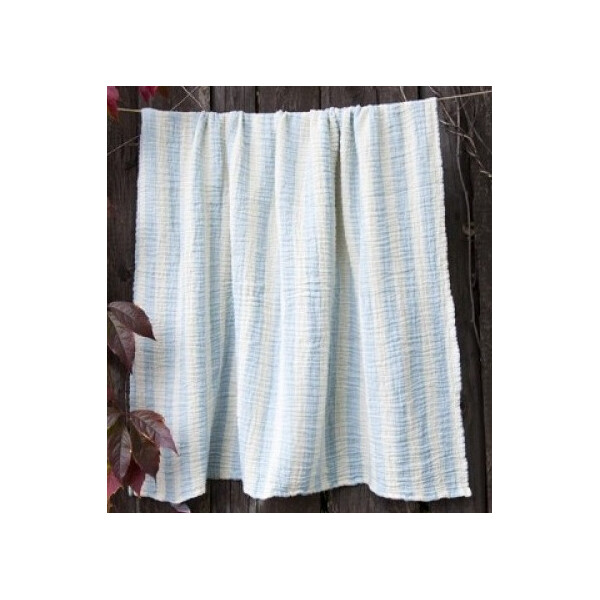 

Плед-накидка Barine - Stripe Muslin mavi голубой 77*82