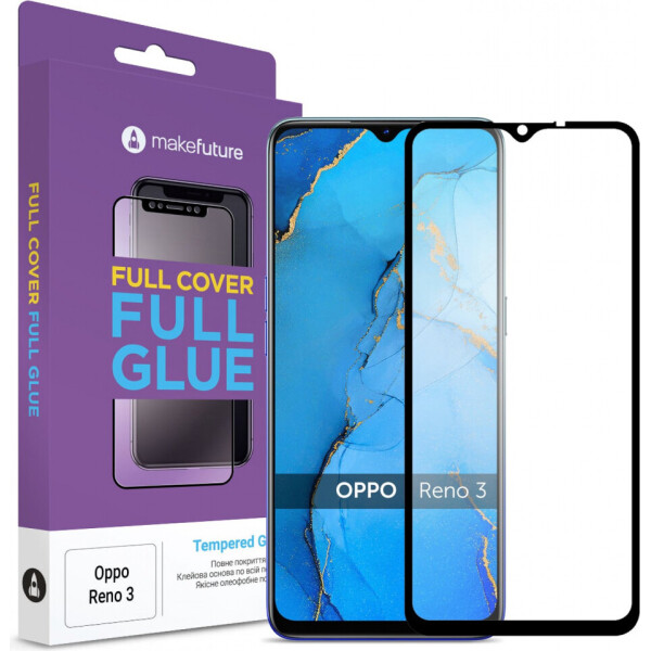 

Защитное стекло MakeFuture Full Cover Full Glue Black для OPPO Reno 3
