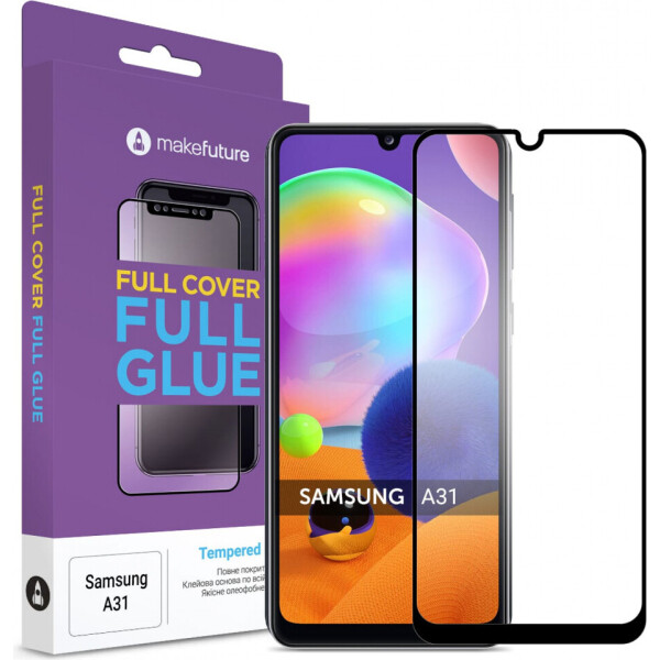 

Защитное стекло MakeFuture Full Cover Full Glue Black для Samsung A31 (A315)