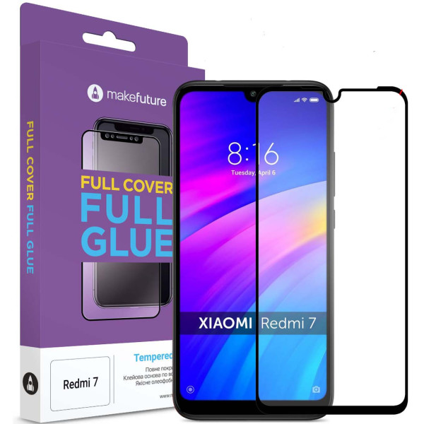 

Защитное стекло MakeFuture Full Cover Full Glue Black для Xiaomi Redmi 7
