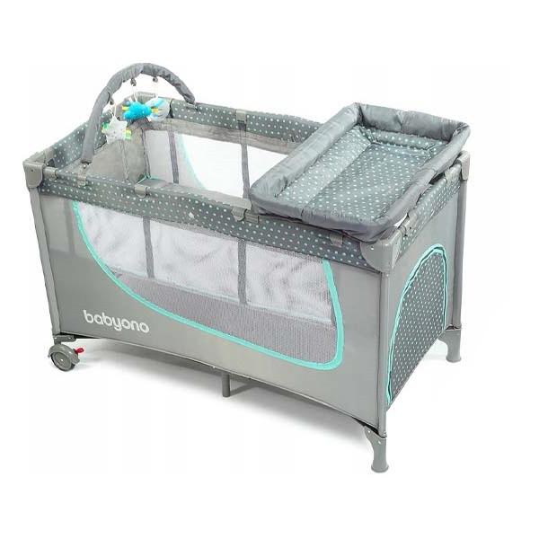 

Кроватка-манеж BabyOno 292/02 Серо-бирюзовая
