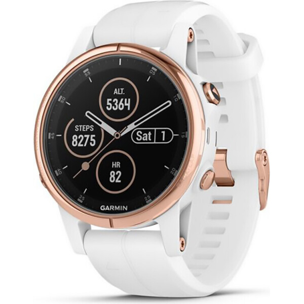 

Garmin Fenix 5S Plus Sapphire Rose Gold-tone with Carrara White Band (010-01987-06)