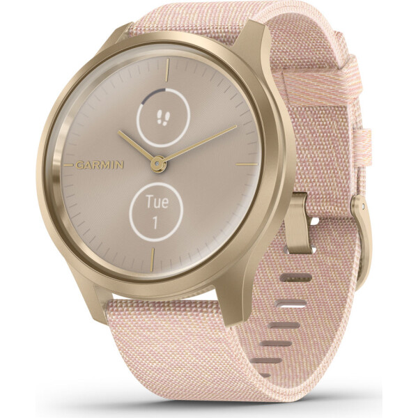 

Garmin Light Gold Aluminum Case with Blush Pink Woven Nylon Band (010-02240-02)