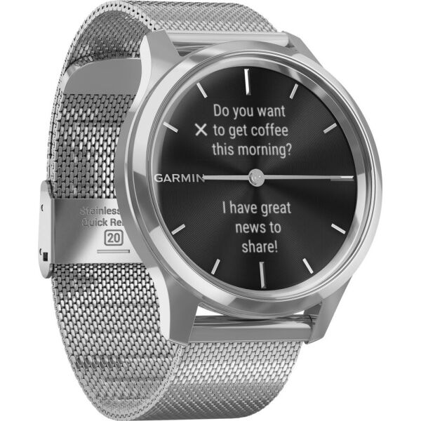 

Garmin Vivomove Luxe Silver Stainless Steel w. Silver Milanese B. (010-02241-03)