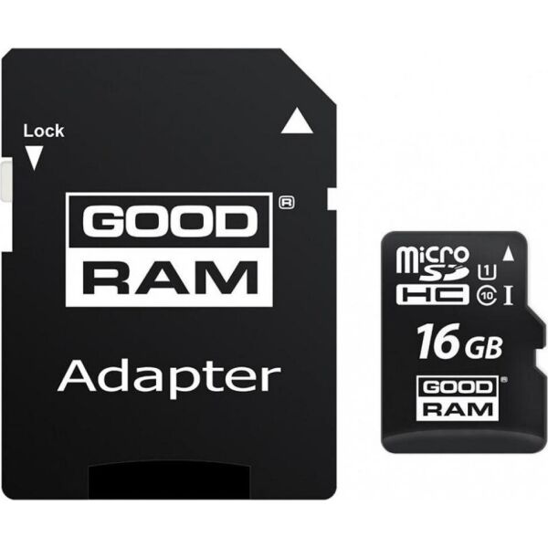 

Карта памяти Goodram microSDHC UHS-I 16GB class10+SD (M1AA-0160R12)