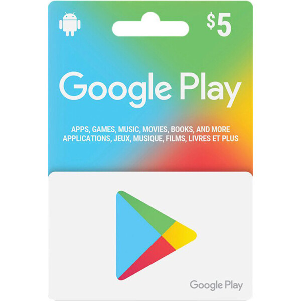 

Google Play Gift Card пополнение бумажника (счета) своего аккаунта на сумму 5 usd, US-регион