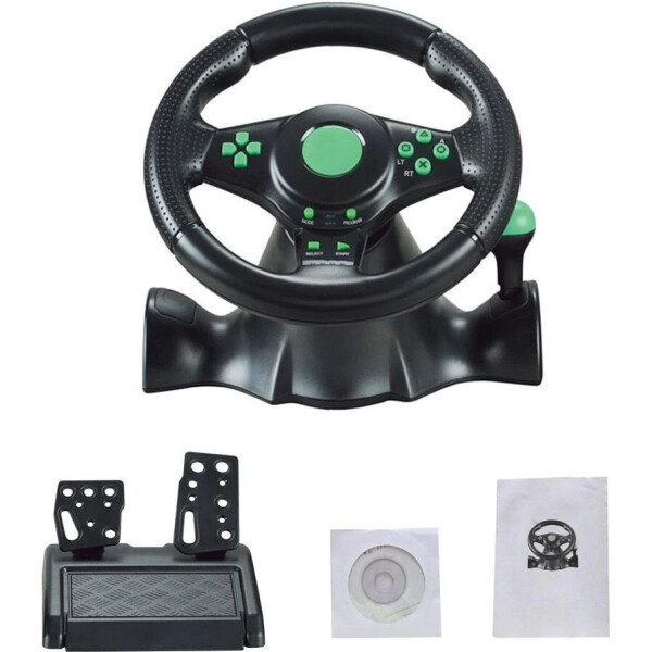 

Руль игровой Vibration Steering Wheel руль 3в1 PS2/PS3/PC USB компьютер (574 V)