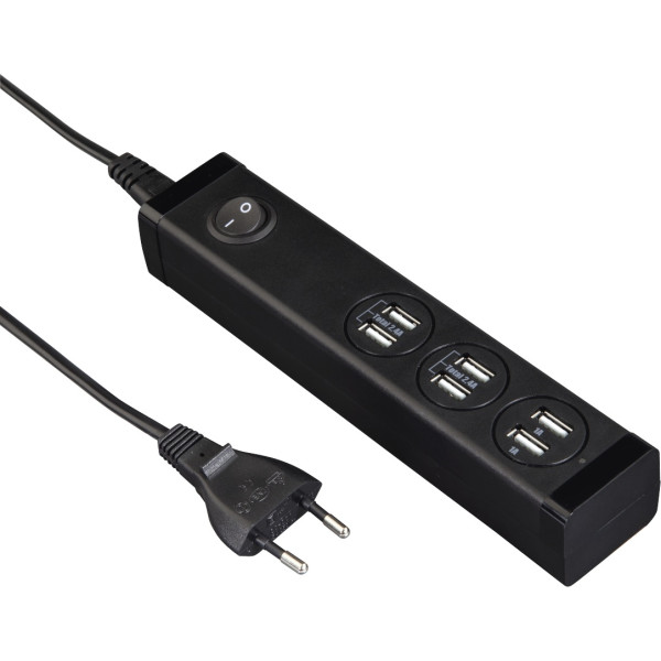 

Сетевой фильтр Hama 34W 6xUSB Black (00121966)