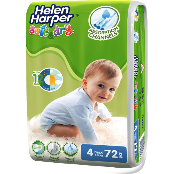 

Детские подгузники Helen Harper Ultra Soft&Dry 4 7-18кг 72 шт Max (5411416031789)