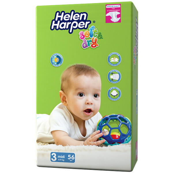 

Подгузники Helen Harper Soft & Dry Midi 3 (4-9 кг) 56 шт