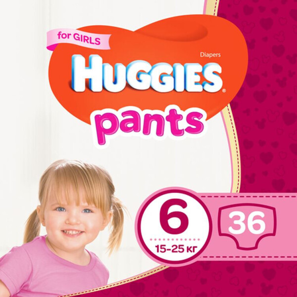 Акція на Подгузники-трусики Huggies Pant 6 (15-25 kg) Mega 36 Girl (5029053564050) від Allo UA