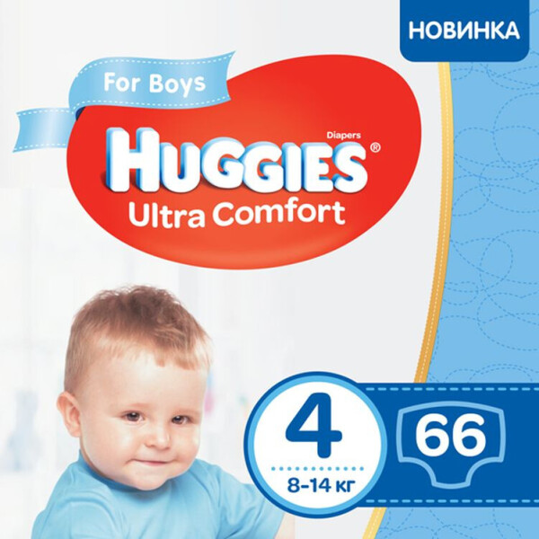 

Подгузники Huggies Ultra Comfort 4 (7-16 kg) Mega 66 Boy (5029053543611)