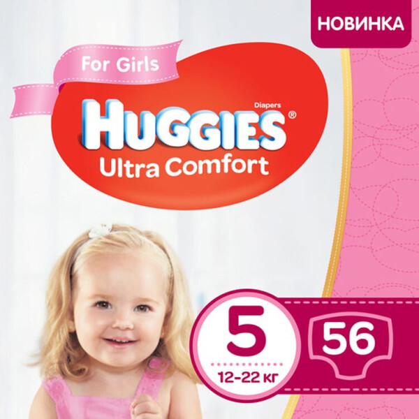 

Подгузники Huggies Ultra Comfort 5 (12-22 kg) Mega 56 Girl (5029053543642)