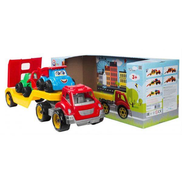 

Игрушка ТехноК Автовоз с набором Стройтехника (3930)