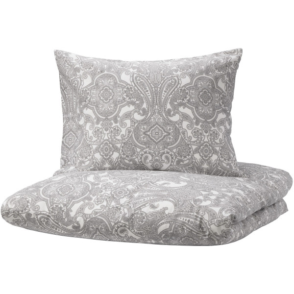 

IKEA JATTEVALLMO 150х200 см белый серый с узором (704.061.48)