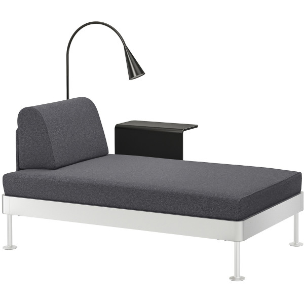 

Шезлонг IKEA DELAKTIG со столиком и лампой серый (392.894.77)