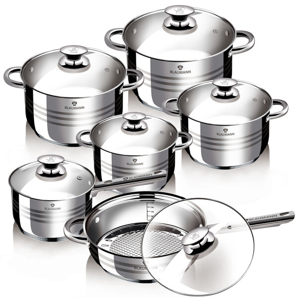 

Набор посуды из нержавеющей стали Blaumann Gourmet Line BL-1031 на 12 предметов