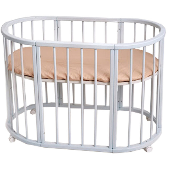 

Детская кроватка Twins Cozy овальная 170х70 круглая рейка Белый (L100-CK-01)