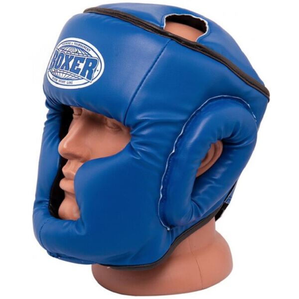 

Шлем тренировочный каратэ BOXER Элит L кожа 1,0-1,2 мм синий(2033-01B)