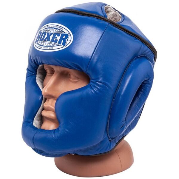

Шлем тренировочный каратэ BOXER Элит L кожвинил 0,8 мм синий(2036-01B)