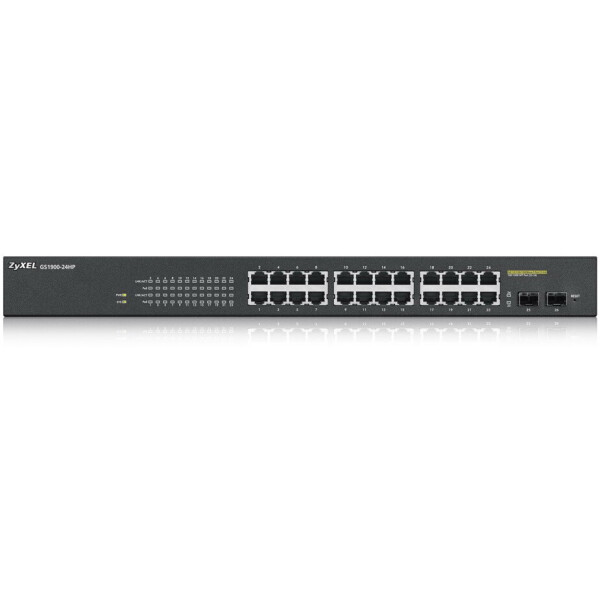 

Коммутатор ZYXEL GS1900-24HP (24xGE PoE, 2хSFP, POE 170W, WebSmart)