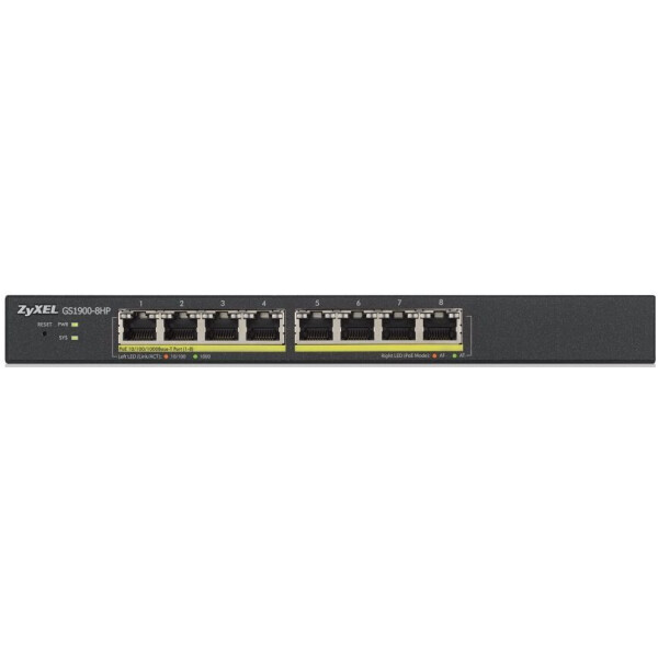 

Коммутатор ZYXEL GS1900-8HP (8xGE POE, POE 70W, WebSmart)