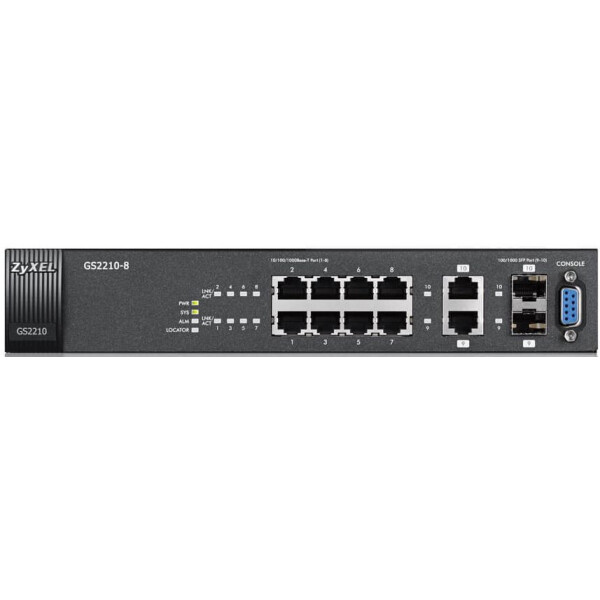 

Коммутатор ZYXEL GS2210-8 (8xGE, 2xGE/SFP, L2, настольный, бесшумный)