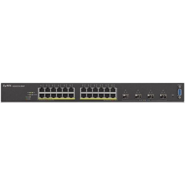 

Коммутатор ZYXEL XGS2210-28HP (24xGE PoE, 4xSFP+, стекируемый (до 2), бесшумный, L2, Max PoE 375W)