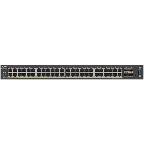 

Коммутатор ZYXEL XGS2210-52HP (48xGE PoE, 4xSFP+, стекируемый (до 2), бесшумный, L2, Max PoE 375W)