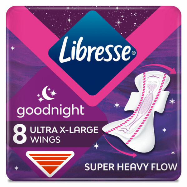 

Прокладки женские гигиенические Libresse Ultra Goodnight Large with wings 8 шт