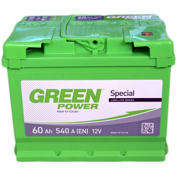 

Автомобильный аккумулятор GREEN POWER 60А Ев (-/+) (540EN) (д242*ш175*в190)