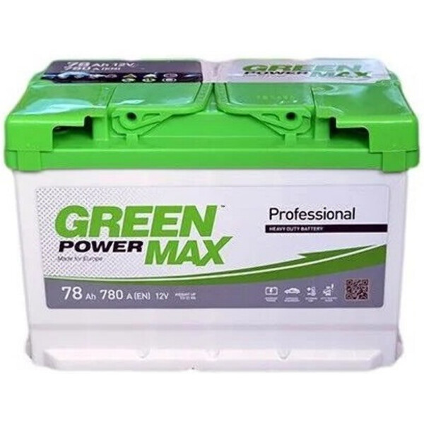 

Автомобильный аккумулятор GREEN POWER MAX 78А Ев (-/+) (780EN) (д276*ш175*в190)