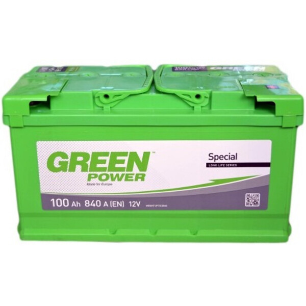 

Автомобильный аккумулятор GREEN POWER 100А Ев (-/+) (840EN) (д352*ш175*в190)