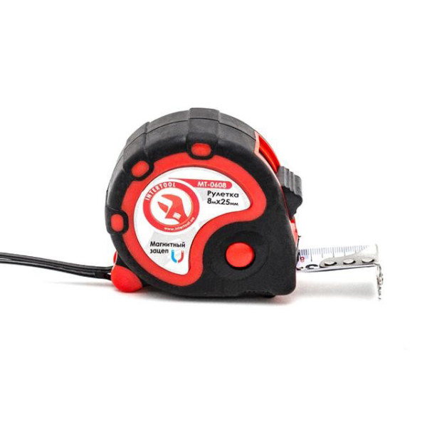

Рулетка Intertool MT-0608 сталева с фиксатором 8м x 25мм