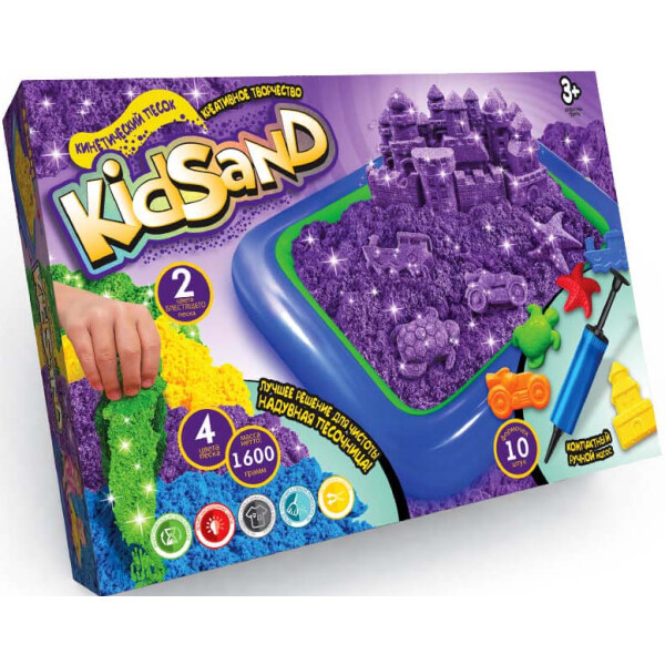 

Кинетический песок KidSand 1600 г + песочница Danko Toys KS-02-01