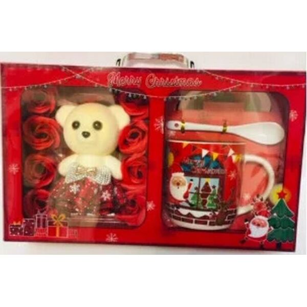 

Рождественский Подарочный Набор Чашка Ложка и Мишка Merry Christmas