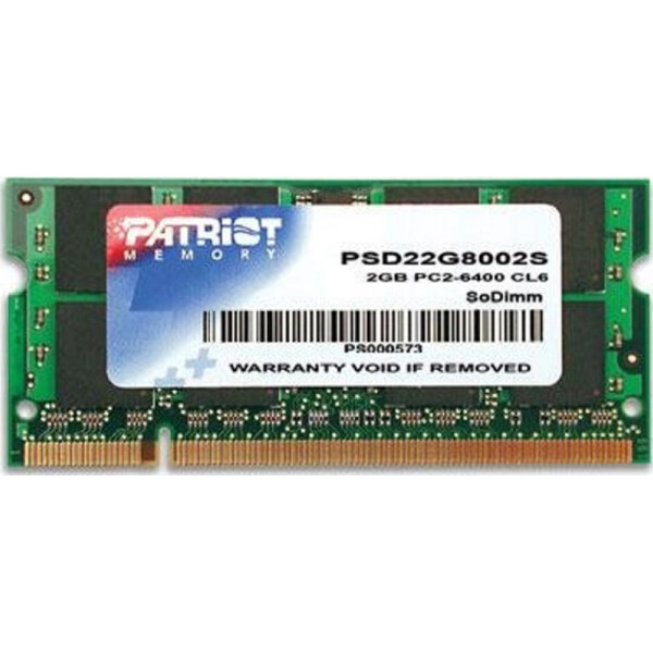 

Оперативная память PATRIOT 2 GB SO-DIMM DDR2 800 MHz (PSD22G8002S)