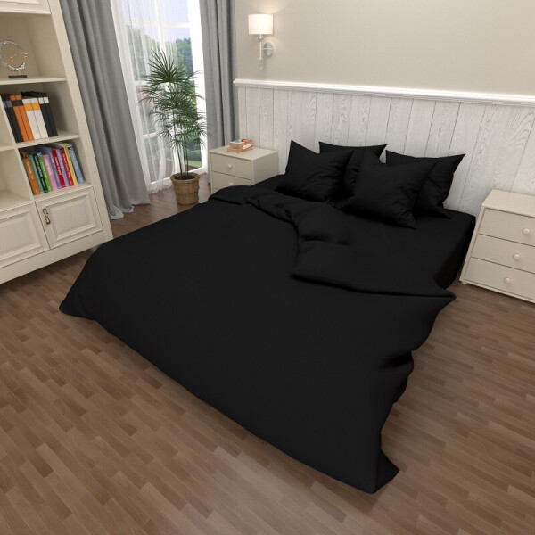 

Комплект постельного белья Уютная Жизнь Бязь Голд Семейный 150x220x2 (K-G-19-4013) Однотонный Черный