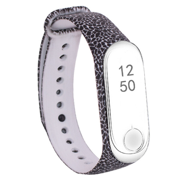 

Силиконовый ремешок с рисунком для Xiaomi Mi Band 3/4 (Узоры / Черный) (926428)