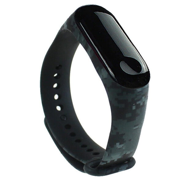 

Силиконовый ремешок с рисунком для Xiaomi Mi Band 3/4 (Пиксель / Черный) (902976)