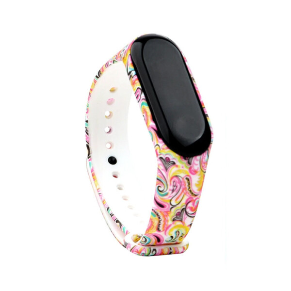 

Силиконовый ремешок с рисунком для Xiaomi Mi Band 3/4 (Перья / Белый) (902975)